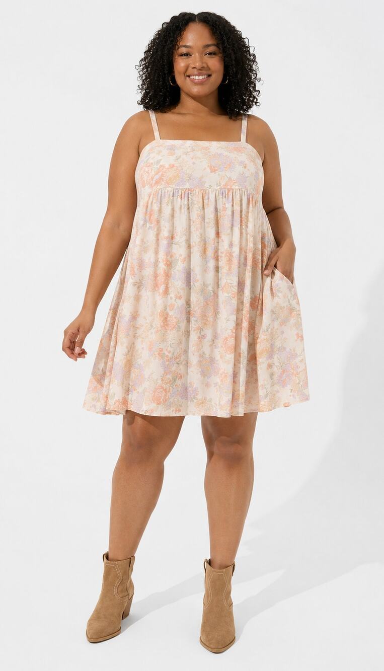 Torrid Mini Challis Sleeveless Sundress Lush Floral Dew Womens Plus Size 2X New